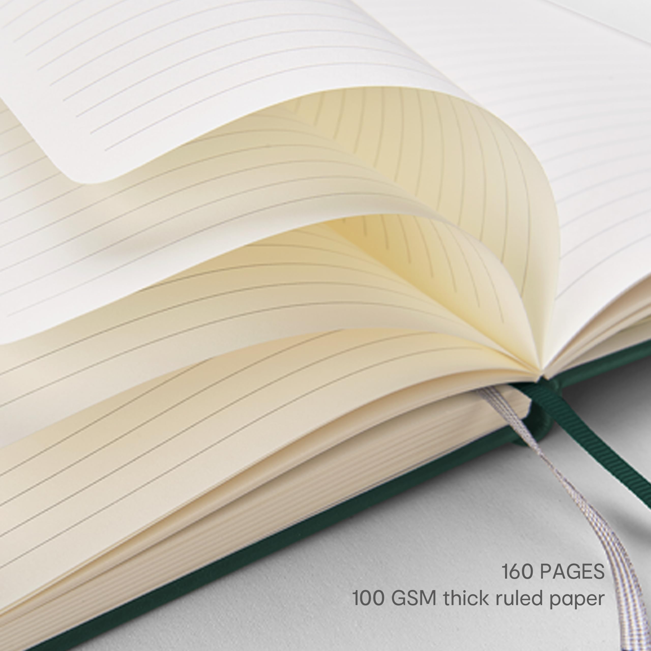 &And Per Se 10-Pack Lined Notebooks, A5 Hardcover, 160 Pages 100gsm Thick Paper, Office Supply Bulk Order, Corporate New Hire Kits, Breakroom Essentials – College Ruled, 10 Units (Green)