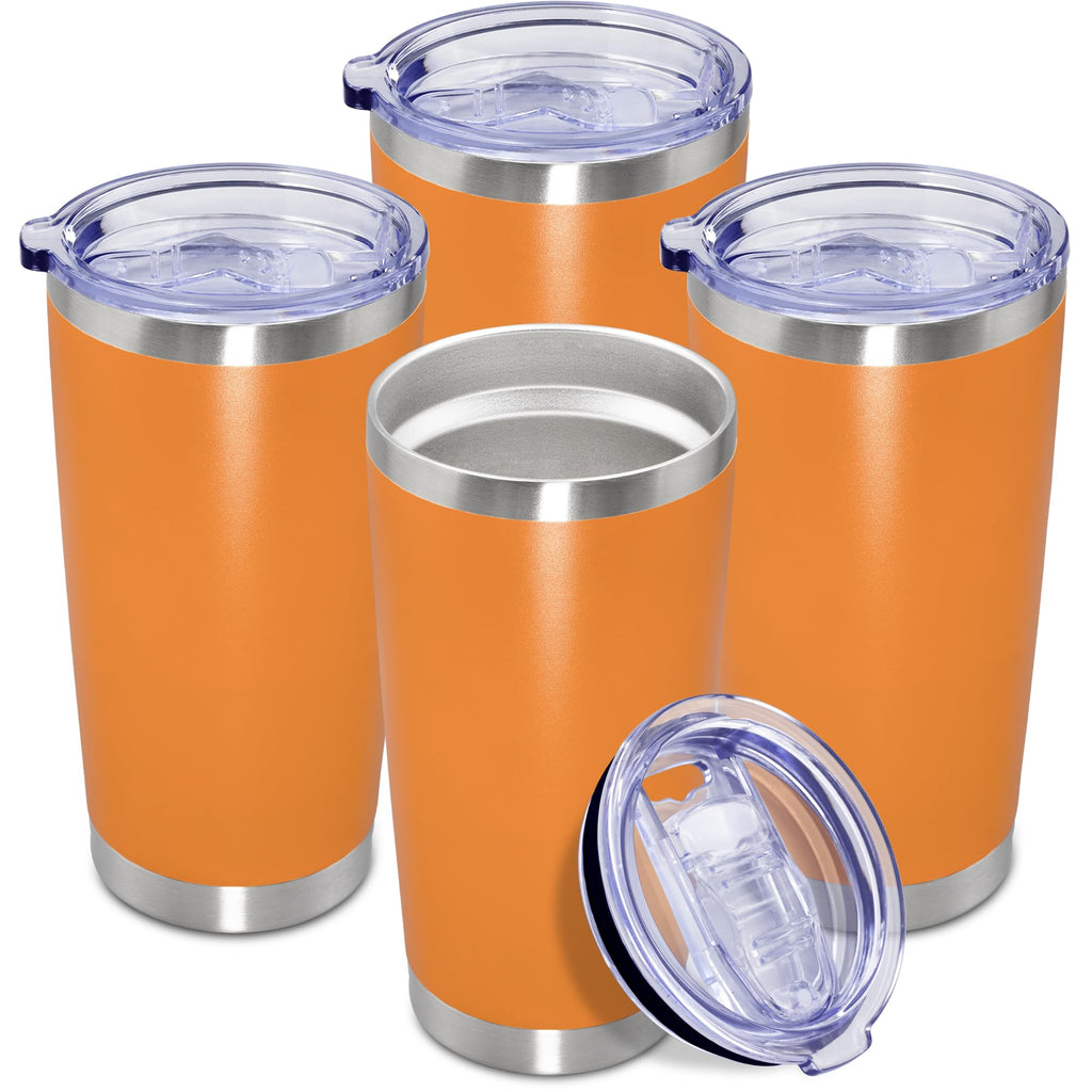20oz Tumbler Insulated Coffee Tumblers with Lid Stainless Steel Orange 4P