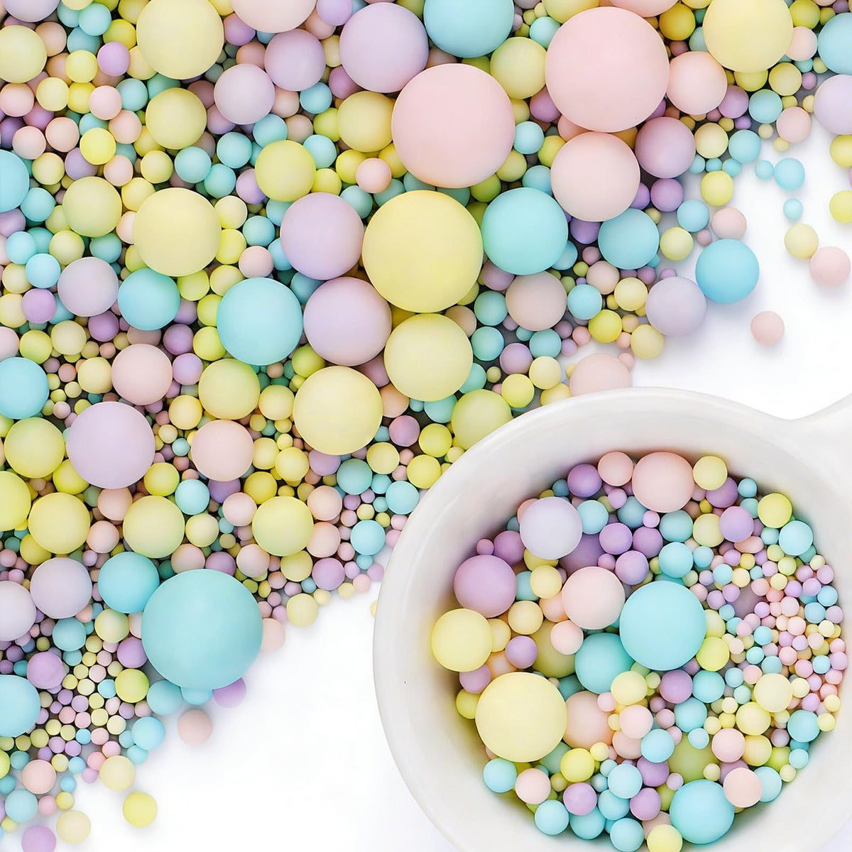 Black Pearl Sprinkles for Cake Decorating, 6 Sizes Edible Pearls Sugar