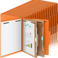 36 Pcs Classification Folders Letter Size, Back to School Supply for Teacher, Student, 2 Pocket Dividers Pressboard File Folder Bulk with 2 Fasteners, 2 in Expanding File Organizer (Orange)