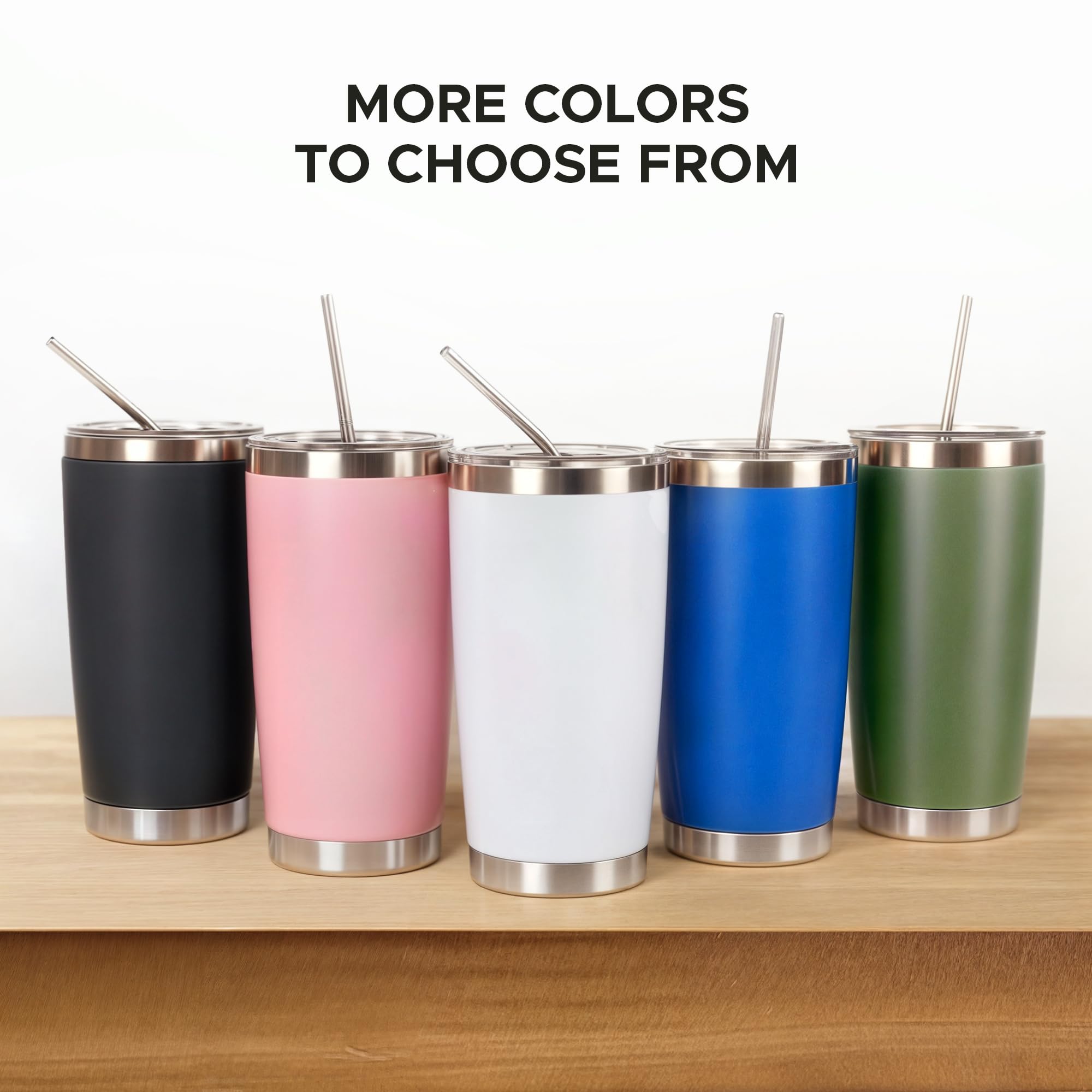 OMTech 20oz Tumbler Bulk, 12 pcs Stainless Steel Insulated Mug, Army Green