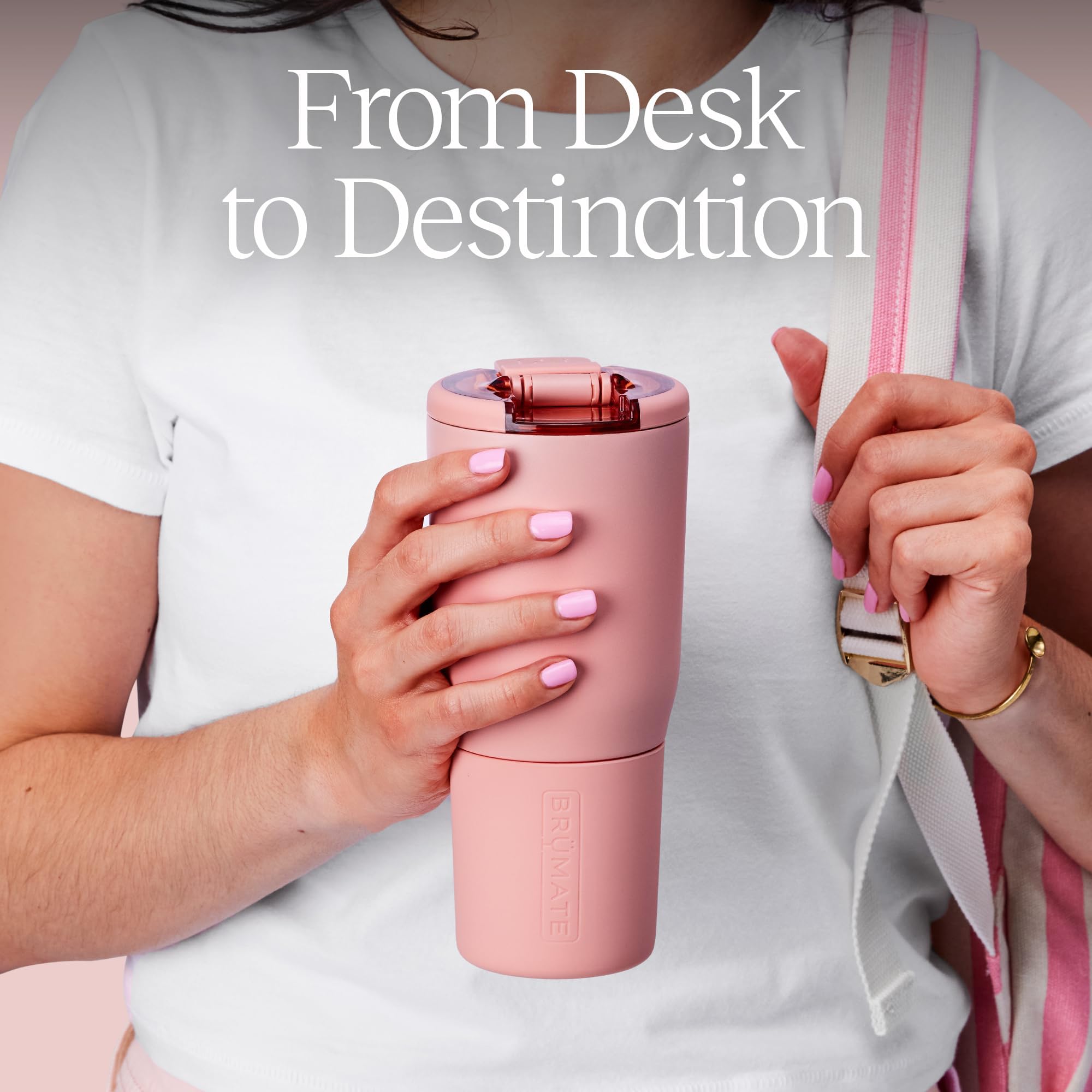 BrüMate Nav 35oz 100% Leak Proof Insulated Travel Tumbler with Magnetic BevLock™ Lid - Double Wall Cup-Holder Friendly Stainless Steel Mug (Nightfall Blue)
