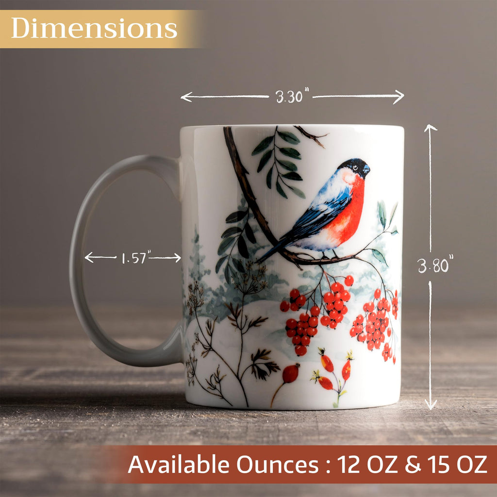 Maison d' Hermine Coffee Mug with Handles Tea Cups (15 Ounce, Pack of 1)