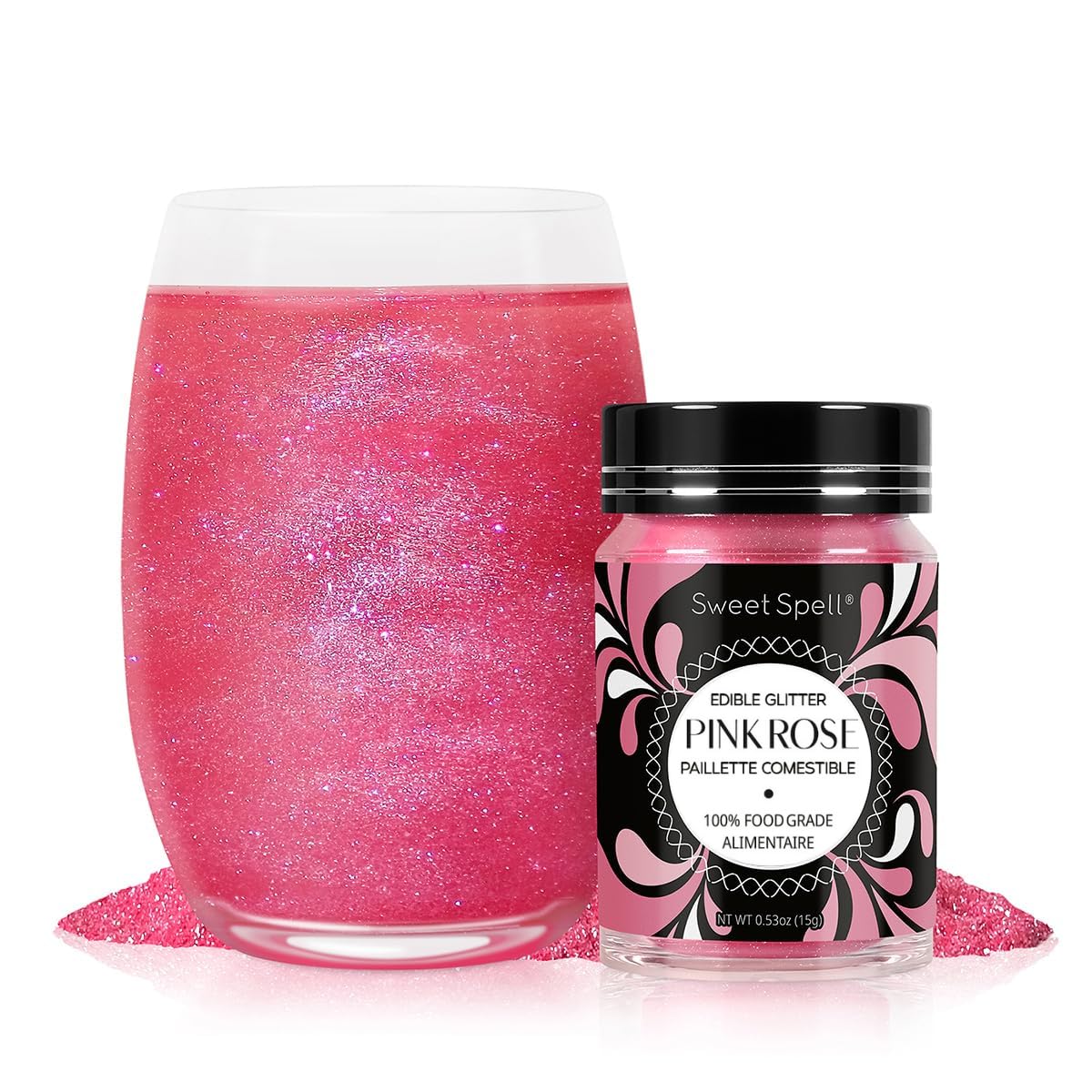 Sweet Spell Pearl Edible Glitter for Drinks, Cocktails, Cakes, Food Grade