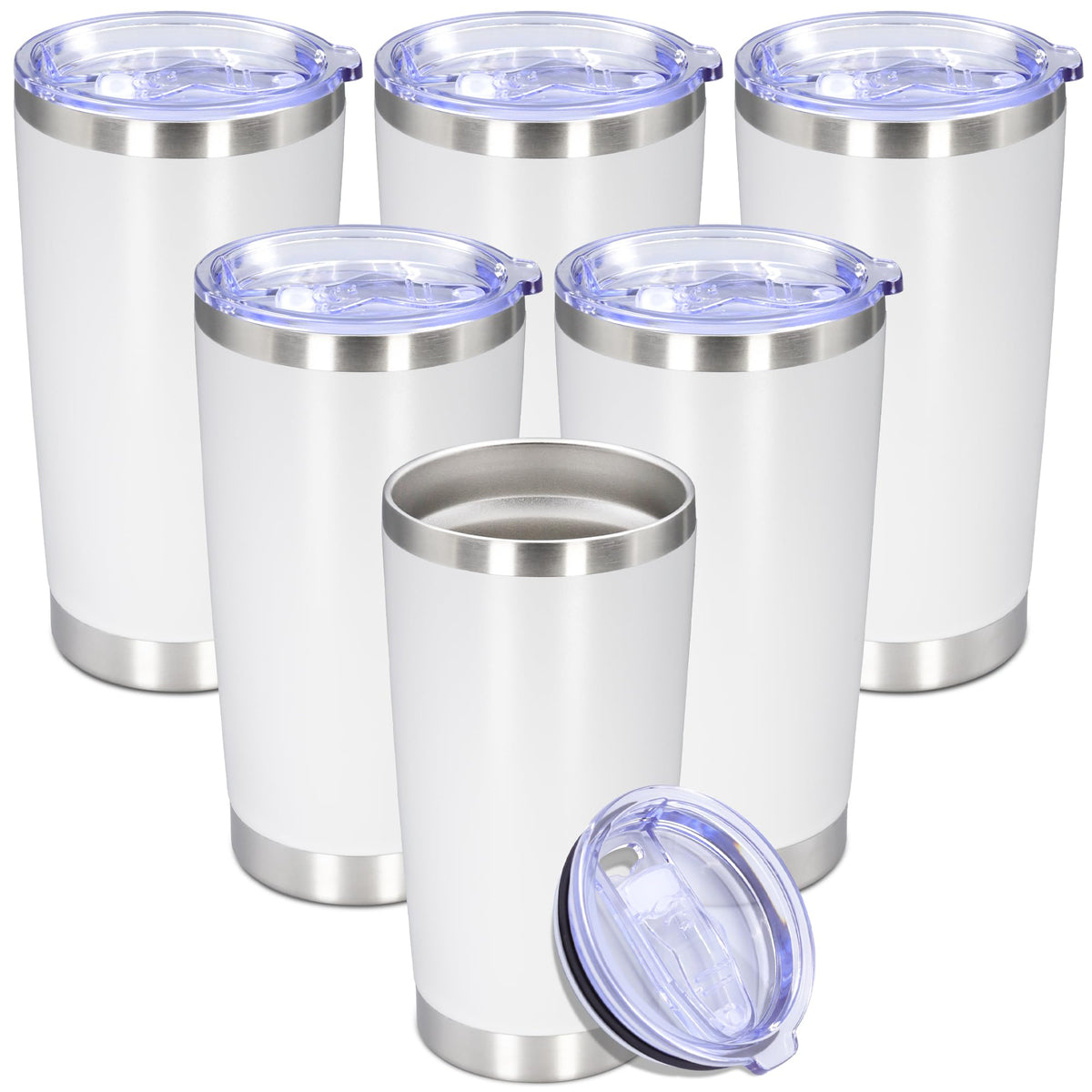 20 oz Tumbler Insulated Tumblers Stainless Steel Coffee Mug,Black 12PCS