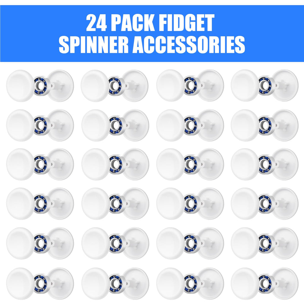 NiArt Fidget Spinner Bearings with Caps 24 Pack, Chrome Steel DIY Set
