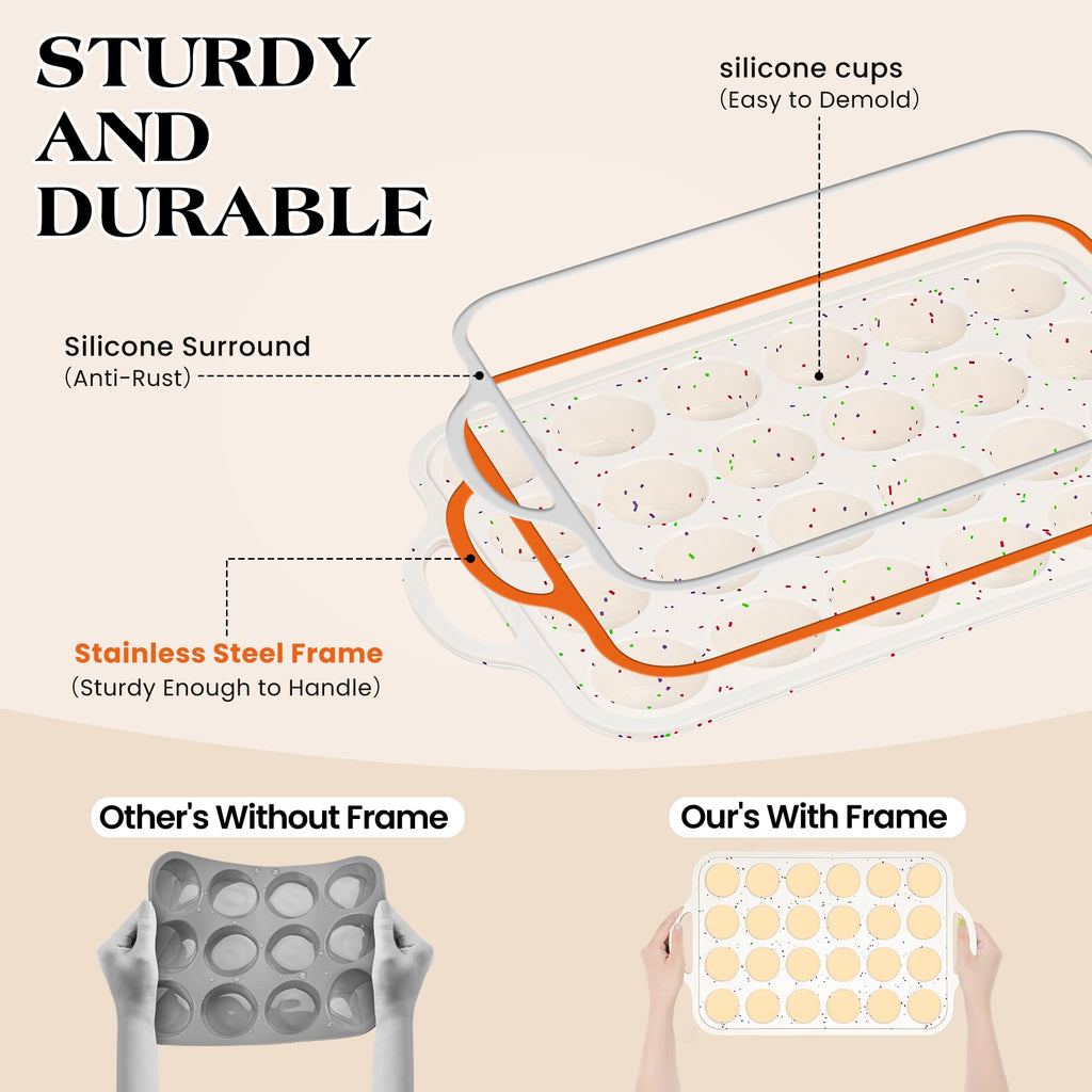 AOTASO 3 Pcs Silicone Baking Pan Set, Cream