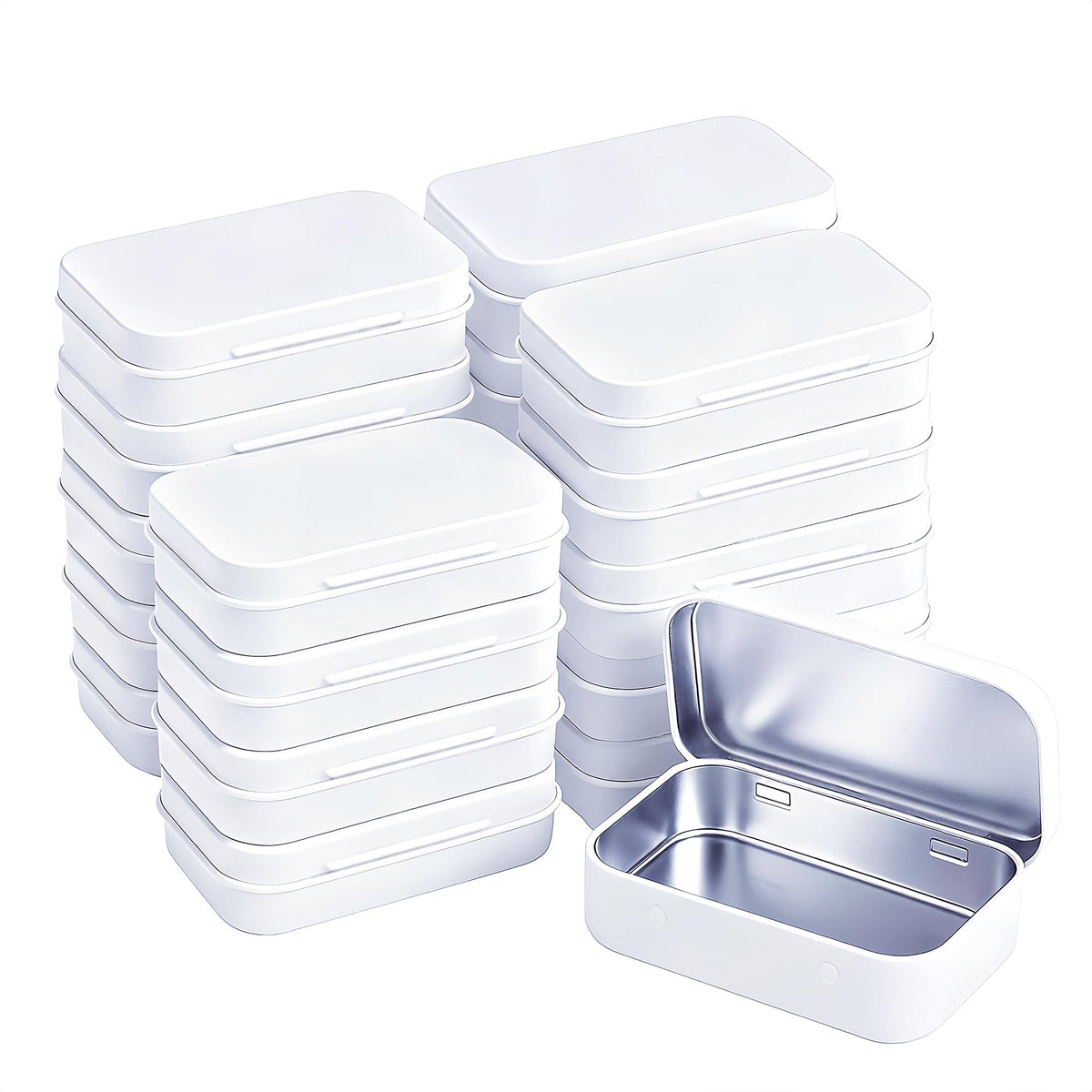 Forever bene 20-Pack Black Hinged Tin Boxes for Nail Art