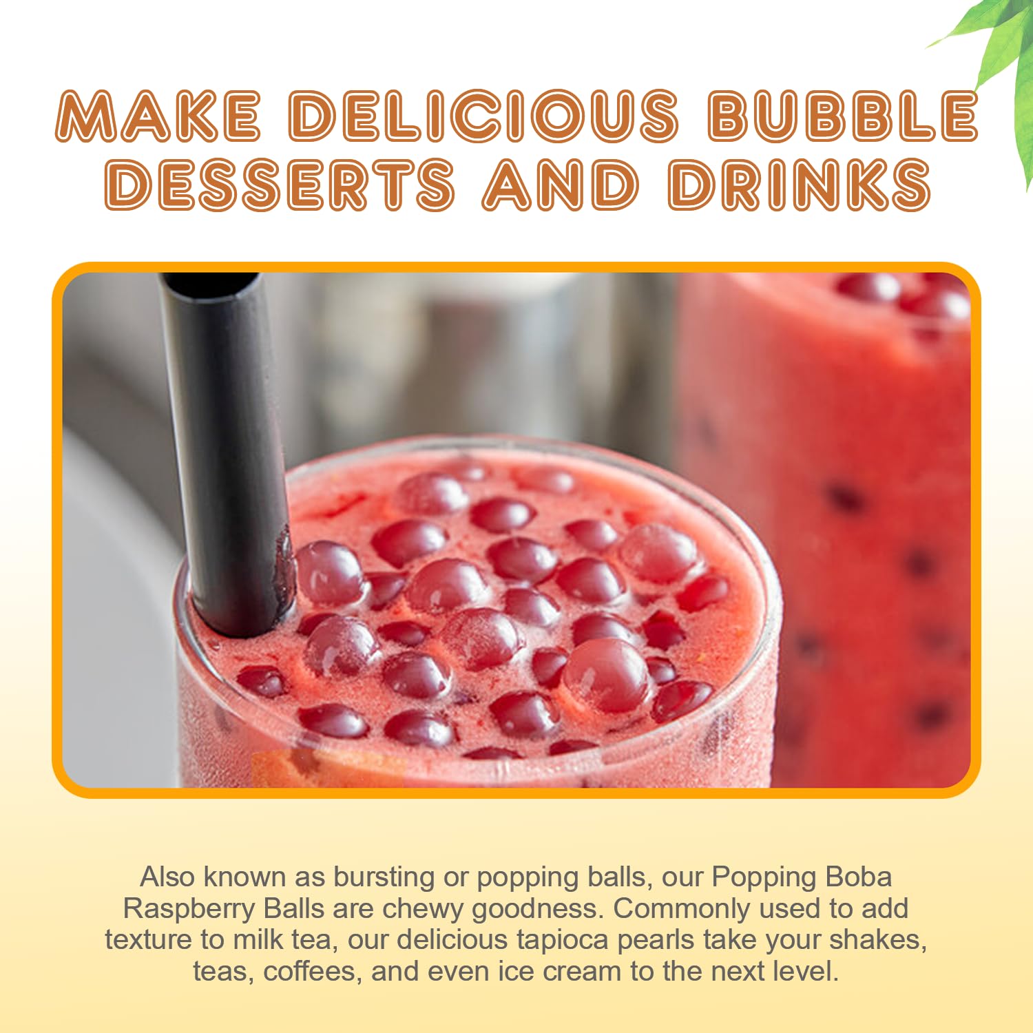 Fanale Raspberry Popping Boba Pearls for Bubble Tea and Drinks, 1 Pound