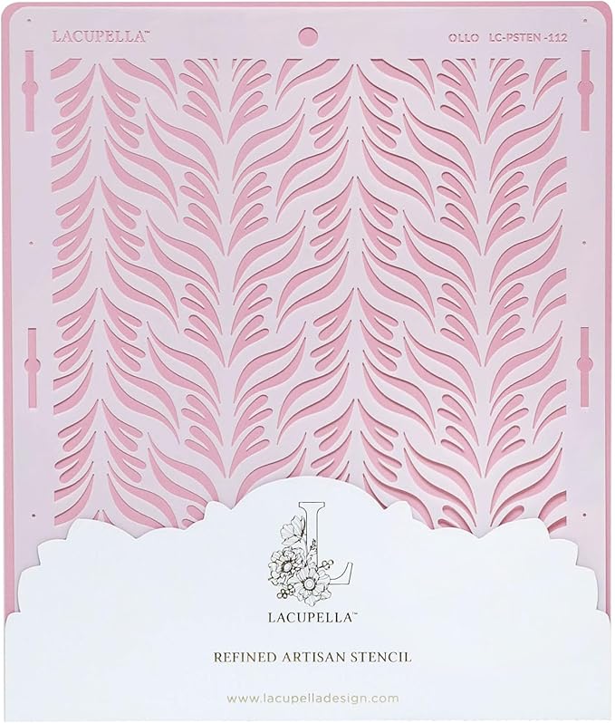 Cake Stencil - Seamless Delicate Pattern for Decorating Tall Double Barrel Cake to Use with Buttercream, Royal Icing, Ganache, Paint, Airbrush (OLLO)