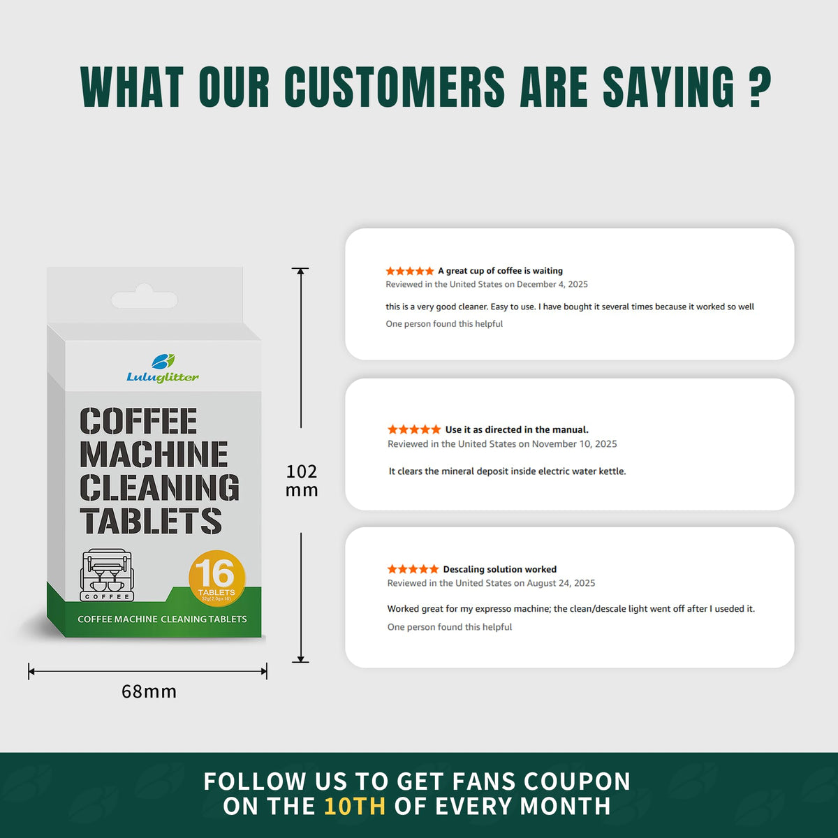Espresso Machine Cleaning Tablet Coffee Maker Cleaner Blister 16tab