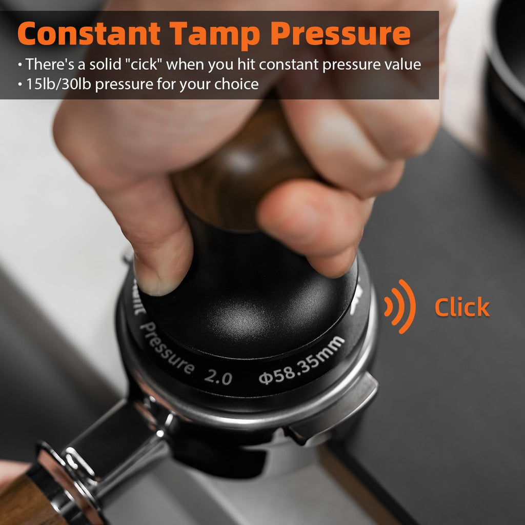 MHW-3BOMBER 45.5mm Espresso Tamper - 3 Spring Loaded Coffee Tamper with Sound Feedback - Barista Calibrated Tamper with 15lb / 30lbs Replacement Springs - Compatible for Flair Pro and Pro 2 T7070F-OS