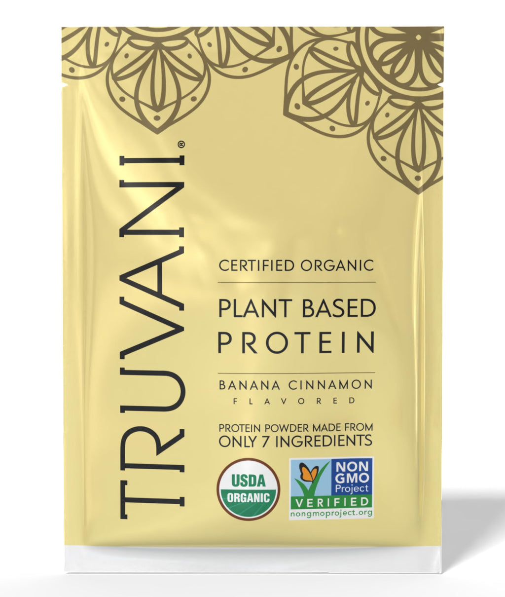 Truvani Organic Plant Based Protein Powder | Banana Cinnamon | 1 Serving