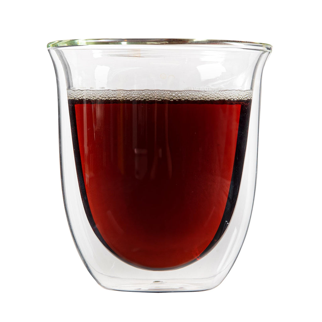 Restaurantware Coffee Cup 2 Pack of 6.8 oz Insulated Double-Wall Glass Borosilicate Coffee Cup Espresso Shot Dishwasher Safe For Hot Drinks
