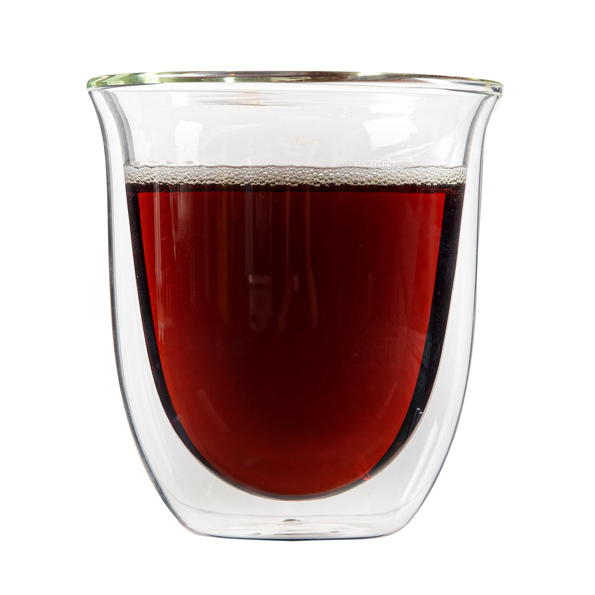 Restaurantware Coffee Cup 2 Pack of 6.8 oz Insulated Double-Wall Glass Borosilicate Coffee Cup Espresso Shot Dishwasher Safe For Hot Drinks