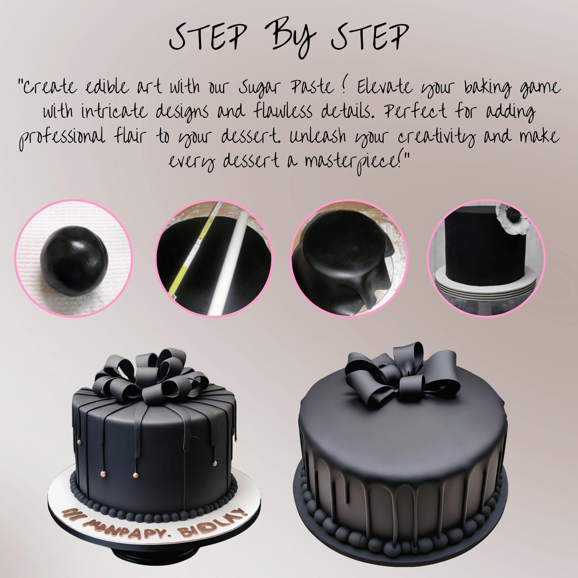 Confect Black Fondant for Cake Decorating – Premium Confect Fondant for Cakes, Cupcakes & Cookies | Vegan, Gluten-Free, Nut-Free, Palm Oil-Free – 8.8 Oz