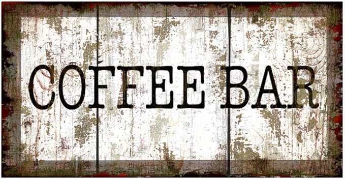 Original Vintage Design, Coffee Tin Metal Wall Art Print Poster, Thick Tinplate Wall Decoration Signs for Coffee Corner/Cafe/Kitchen