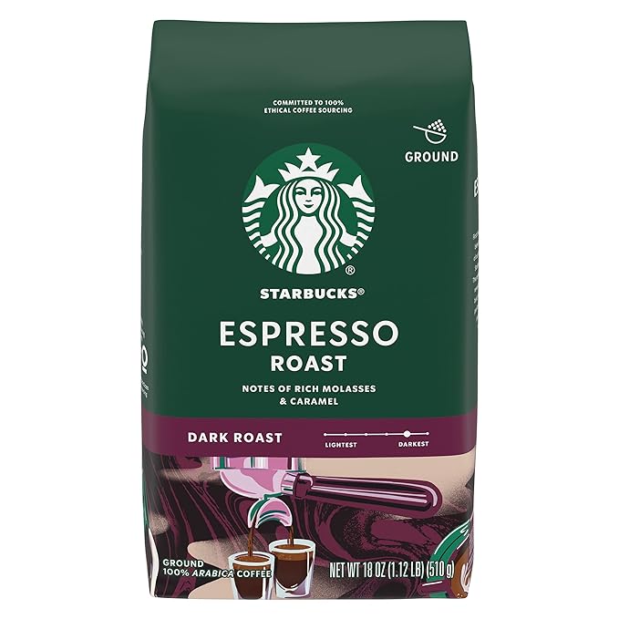 Starbucks Dark Roast Ground Coffee — Espresso Roast — 100% Arabica — 1 bag (18 oz.)