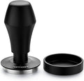 Normcore 45.5mm Spring Loaded Coffee Tamper V4 Fits Flair Pro, Pro 2, 304 Stainless Steel Flat Base, Ergonomic Anodized Aluminum Handle, Black