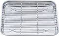 TeamFar Toaster Oven Pan Tray with Cooling Rack, Stainless Steel Toaster Ovenware Pan, Compact 8''x10''x1'', Healthy & Non Toxic, Rust Free & Easy Clean - Dishwasher Safe