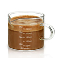BCnmviku Espresso Cup Measuring Cup Triple Pitcher Milk Cup 250ML/8.5OZ Espresso Cups with Handle Shot Glass with V-Shaped Mouth Clear Accessories Milk Frothing Pitcher (1)