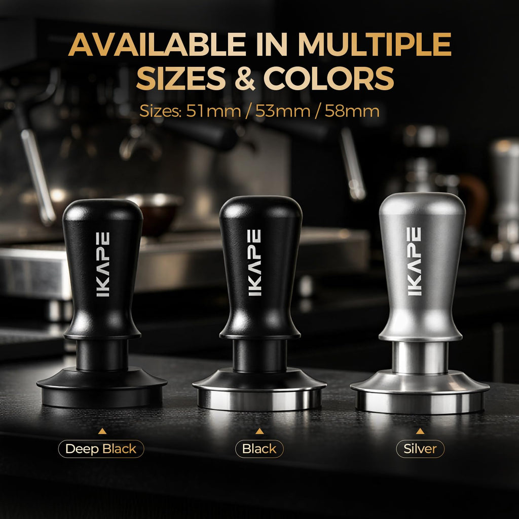 IKAPE 45mm Espresso Tamper, Premium Barista Coffee Tamper with Calibrated Spring Loaded, 100% Flat Stainless Steel Base Tamper for Espresso Machine