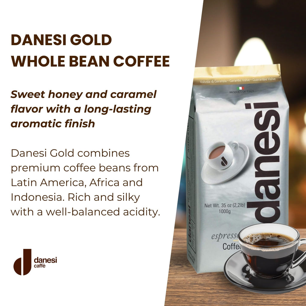 Danesi Caffe Gold Whole Bean Coffee, Medium Roast (13.2 lb)