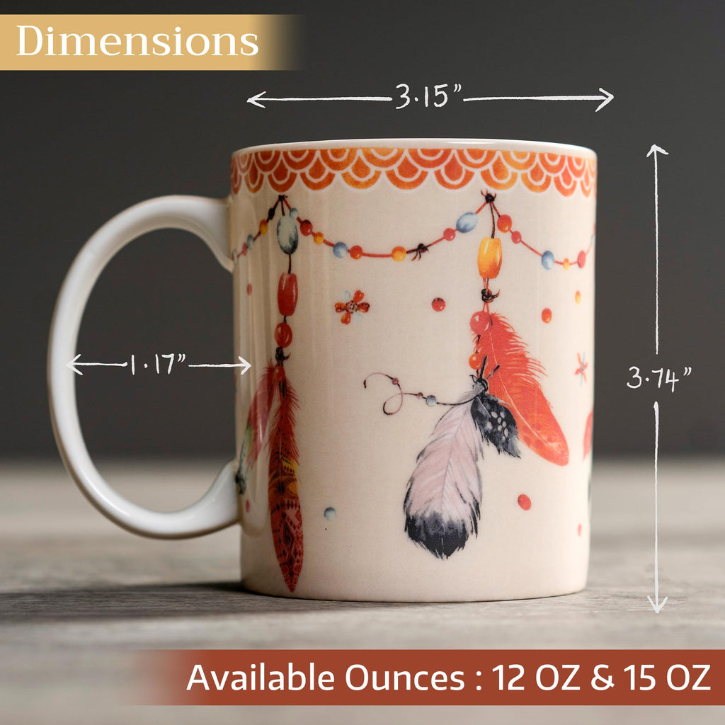 Maison d' Hermine Coffee Mug with Handles Tea Cups (12 Ounce, Pack of 1)