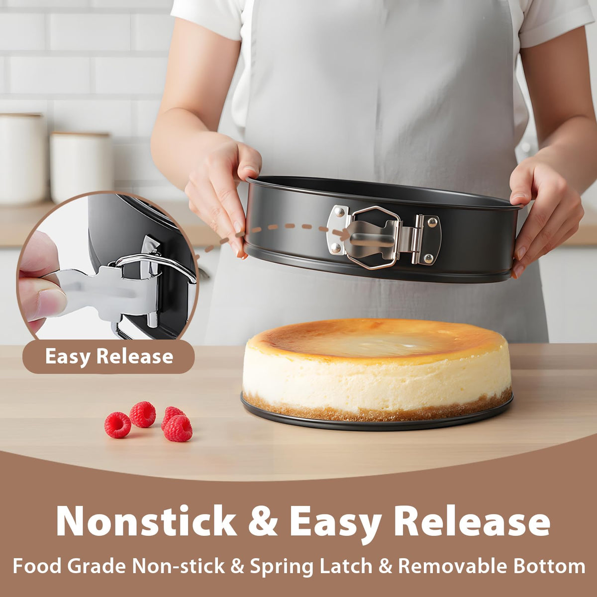 Hikolvol Springform Pan 9 Inch Nonstick Cheesecake Pan with Protector