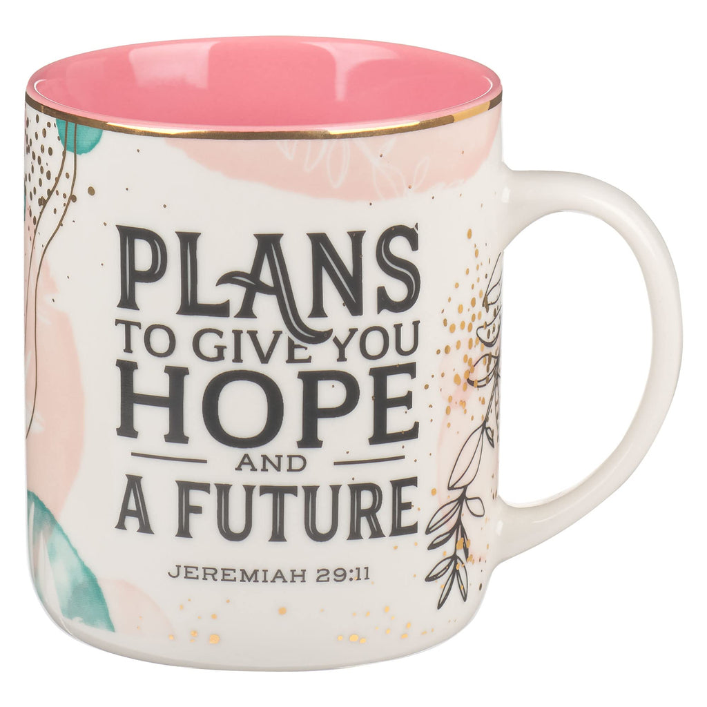 Christian Art Gifts Floral Ceramic Coffee Mug – 14 oz. Lead and Cadmium-free, Non-Toxic Inspirational Scripture Coffee and Tea Mug for Women with Bible Verse: Plans to Give You A Hope –Jeremiah 29:11