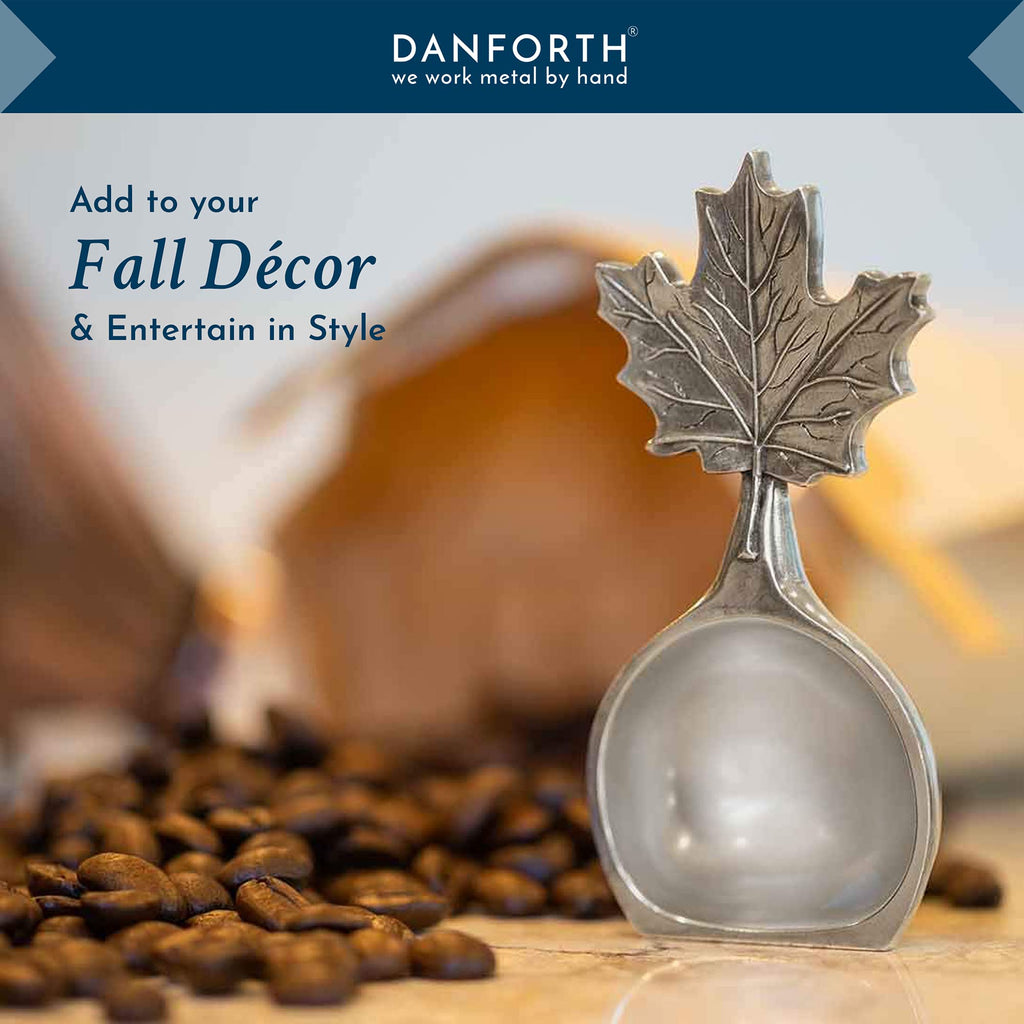 Danforth Maple Leaf Coffee Scoop | Pewter Handcrafted in USA