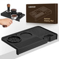 NiRiOLD Espresso Tamping Mat, Coffee Tamper Mat, Food Grade Silicone 10.43″×5.63″ Portafilter Mat for Barista Espresso Machine Acceessories, Waterproof Heat Resistant Tamp Station for counter (Black)