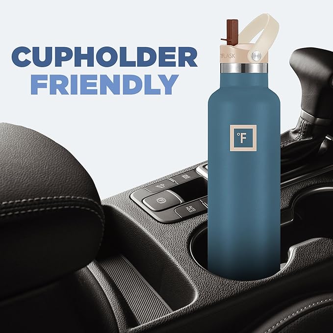 IRON °FLASK Camping & Hiking Hydration Canteens - Narrow Straw Lid & Boot - Leak Proof Vacuum Insulated Stainless Steel - Hot & Cold Double Walled Sports Water Bottle - Desert Oasis, 24 Oz