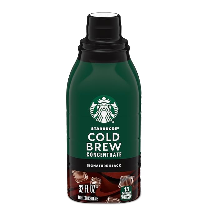 Starbucks Cold Brew Coffee Concentrate, Signature Black, 100% Arabica, Multi-Serve Bottle (32 Fl Oz)