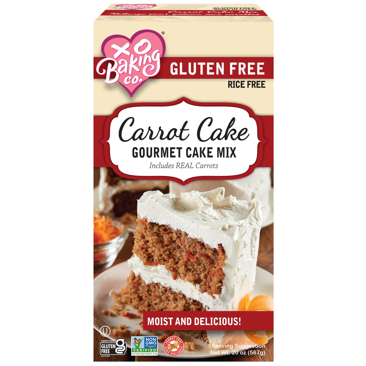 XO Baking Co. Gluten Free Coffee Cake Gourmet Baking Mix with Crumb Topping; Non-GMO; Kosher; Rice Free; Soy Free; Dairy Free; Peanut Free; No Preservatives; No Artificial Flavors or Colors, 21oz
