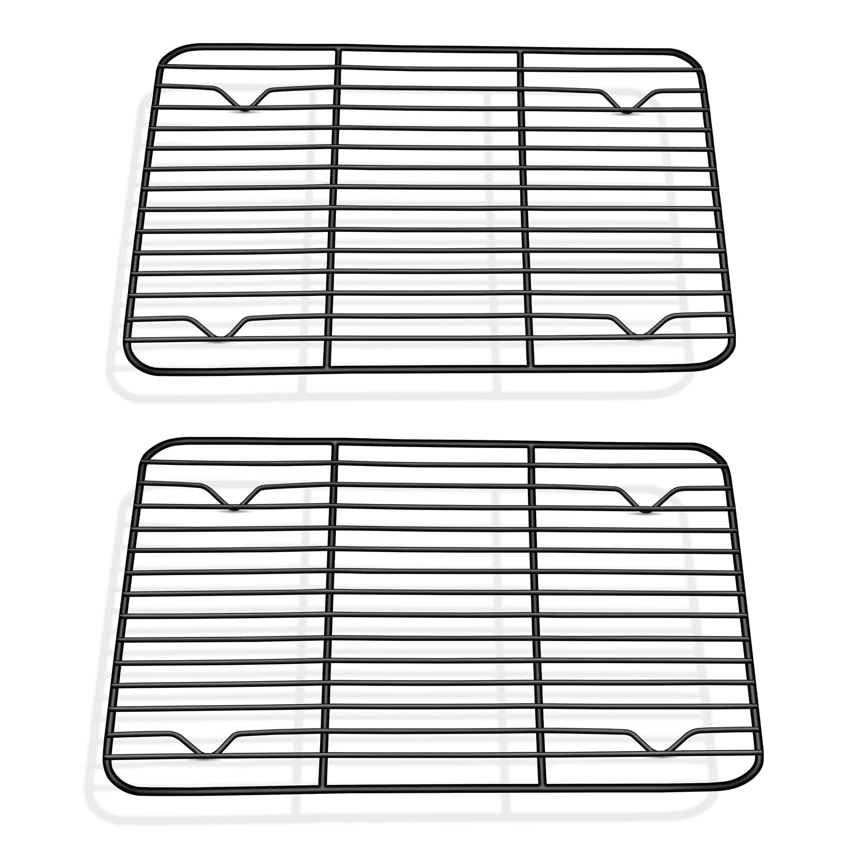 P&P CHEF 9.7" x 7.3" Cooling Baking Wire Racks Pack of 2, Black