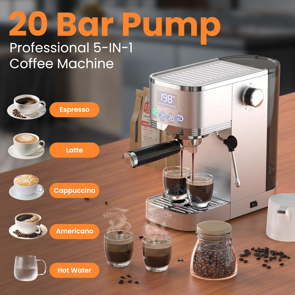 URintells Cuising Espresso Machine with Adjustable Extraction Temperature