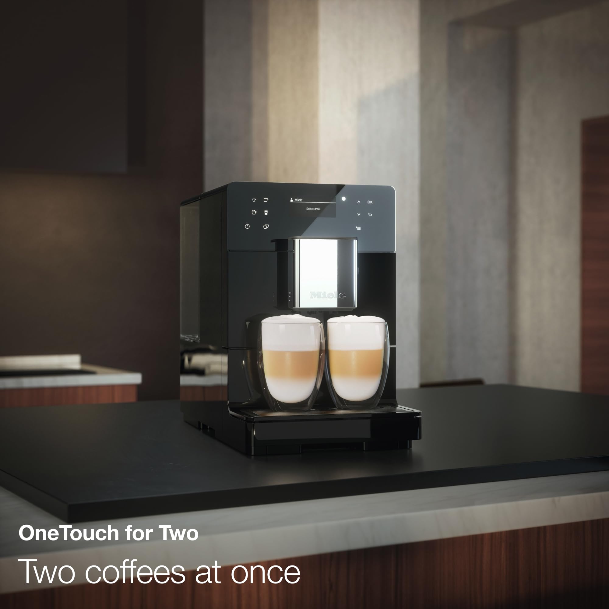 Miele CM 5310 Silence Automatic Coffee Maker - With OneTouch for Two, AromaticSystem, Individual Profile Settings, and Cleaning Programs, in Obsidian Black