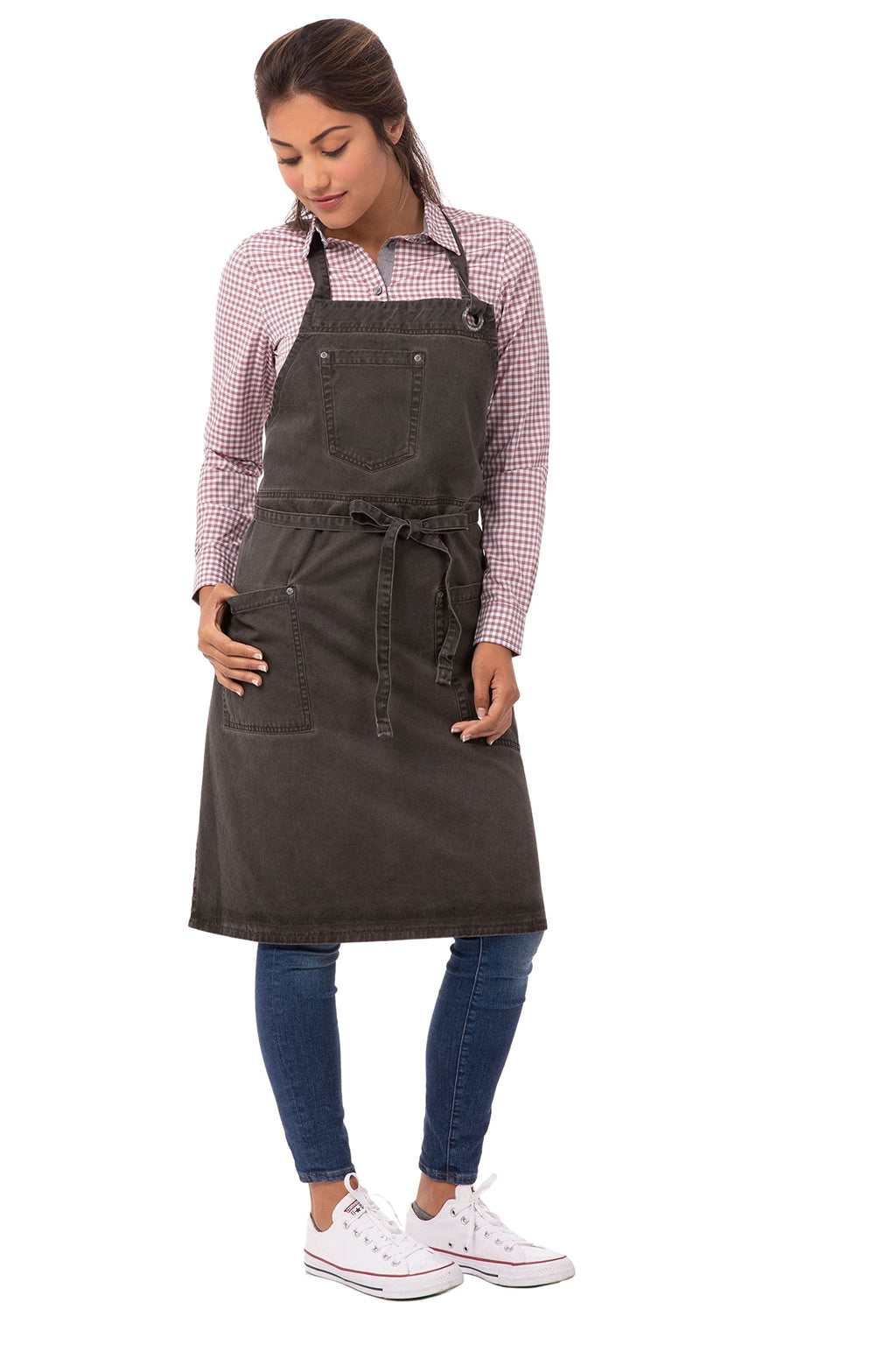 Chef Works Unisex Dorset Bib Apron, Pewter, One Size