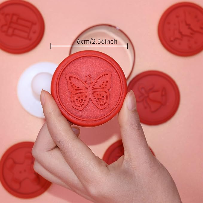 Christmas Cookie Stamps Silicone Cookie Stamps Cookie Cutter Biscuit for DIY Christmas and Daily Baking Set of 6