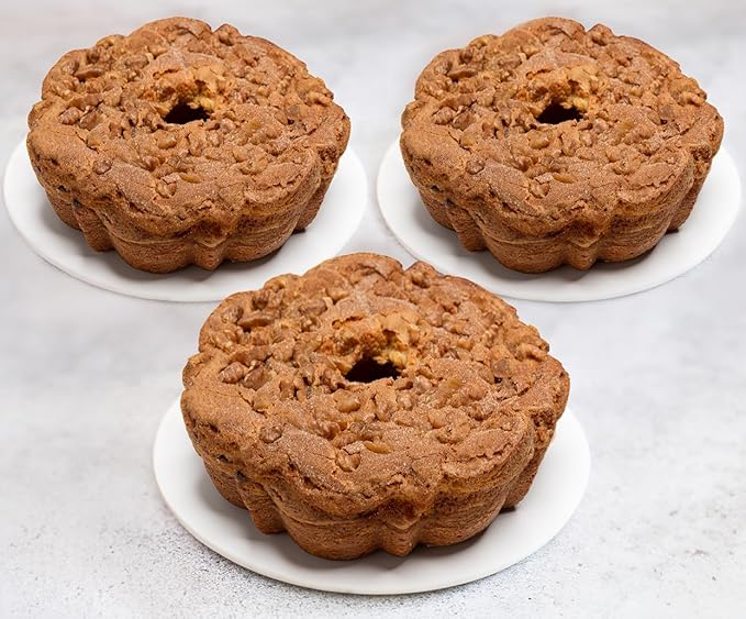 Traditional Cinnamon Walnut Coffee Cake - Cinnamon Streusel and Chopped Walnuts Toppings - Delicious Recipe of Coffee Cakes for Special Occasions (Three Cakes (1.75 Pound))
