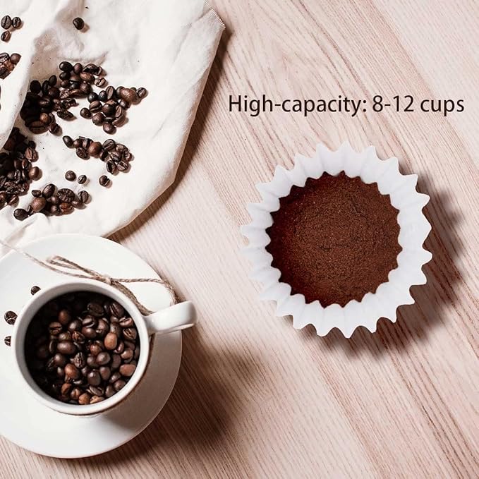 Coffee Filters 8-12 Cup, 7.875 inch x 3.25 inch, 200 Count Basket Coffee Filters, White Disposable 8 to 12 Cup Coffee Filter Paper