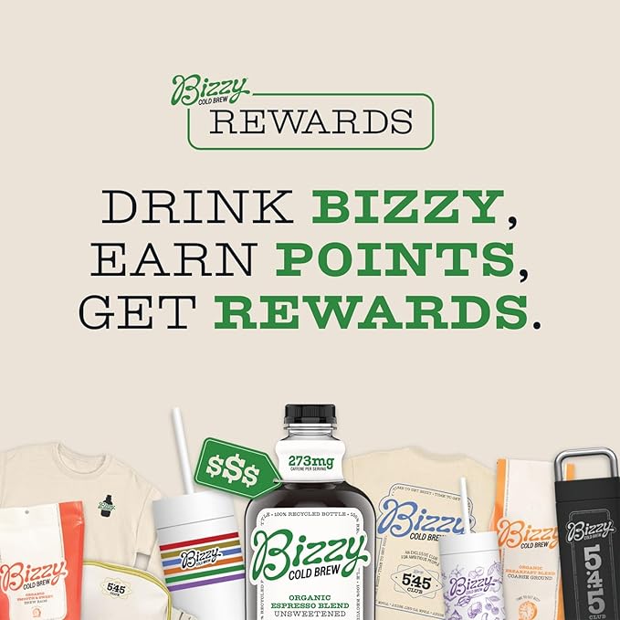 Bizzy Organic Cold Brew Coffee | Breakfast Blend | Coarse Ground Coffee | Medium-Light Roast | Micro Sifted | Specialty Grade | 100% Arabica | 1 LB