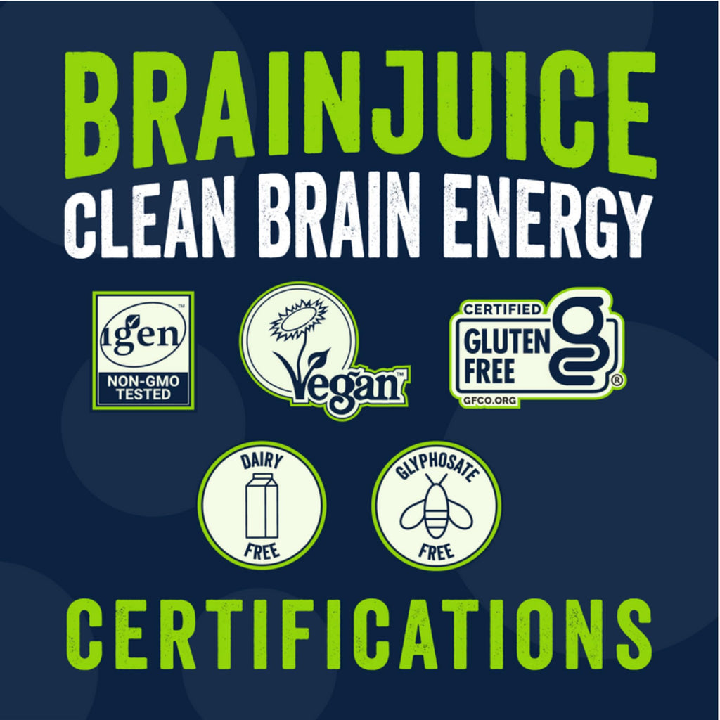 BrainJuice Decaf Strawberry Lemonade Nootropic Supplement Shot, 2.5 fl oz, 12 Pack