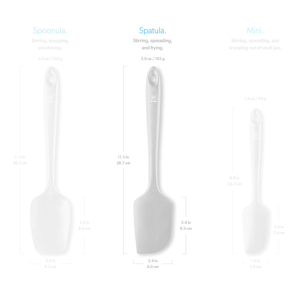 DI ORO Silicone Spatula - 600°F Heat-Resistant Rubber Kitchen Spatula for Baking, Scraping, & Mixing - BPA Free Nonstick Cookware Safe Flexible Utensil for Cooking - Seamless & Dishwasher Safe (Stone)