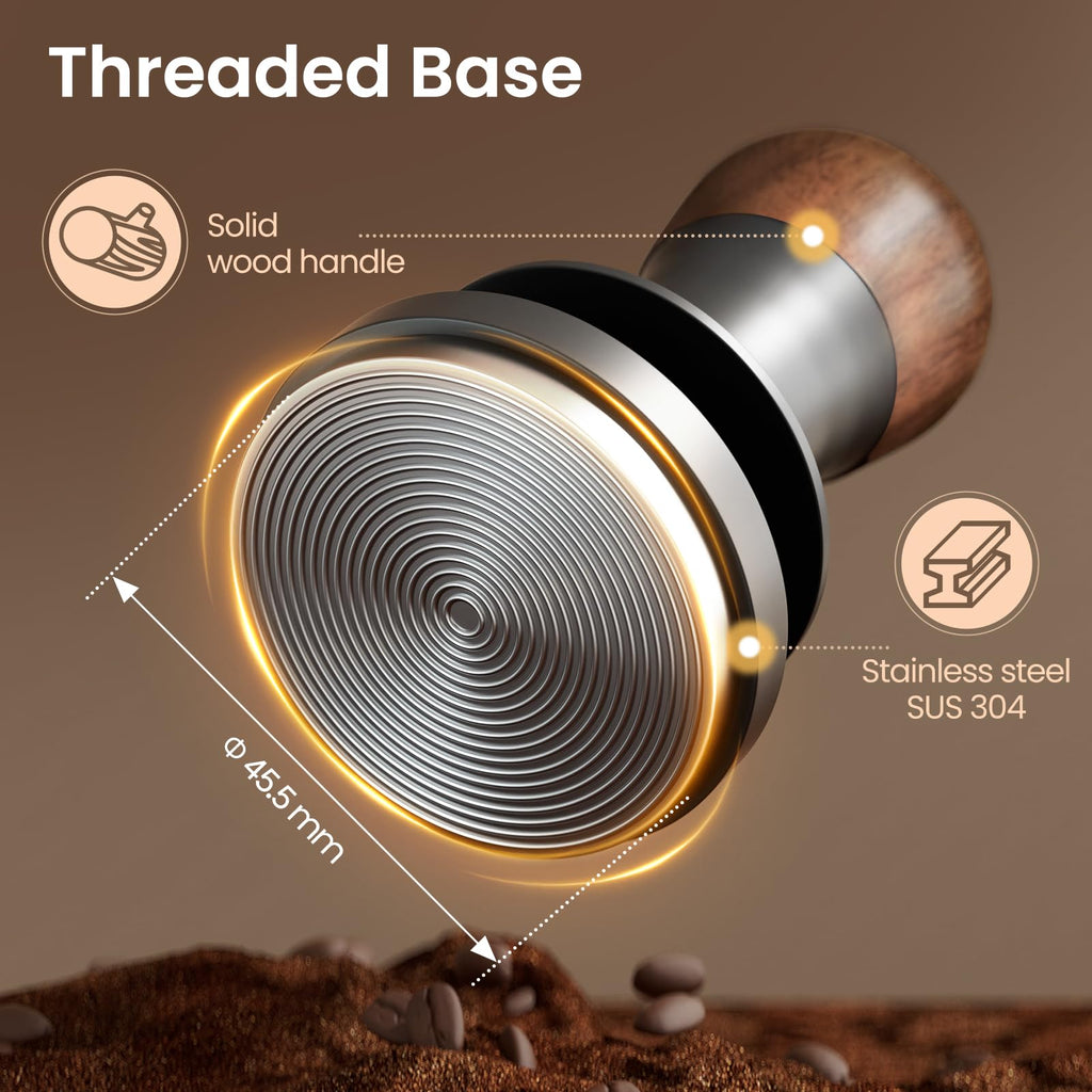 MHW-3BOMBER 45.5mm Espresso Tamper - 3 Spring Loaded Coffee Tamper with Sound Feedback - Barista Calibrated Tamper with 15lb / 30lbs Replacement Springs - Compatible for Flair Pro and Pro 2 T7074T-OS
