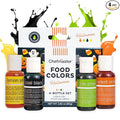 Chefmaster - Halloween Colors Liqua-Gel Food Coloring Kit - Water-Based Food Coloring Gel - 4 Pack - Highly Pigmented, Create Vividly Colored Desserts, Easy-To-Blend Formula - Made in the USA