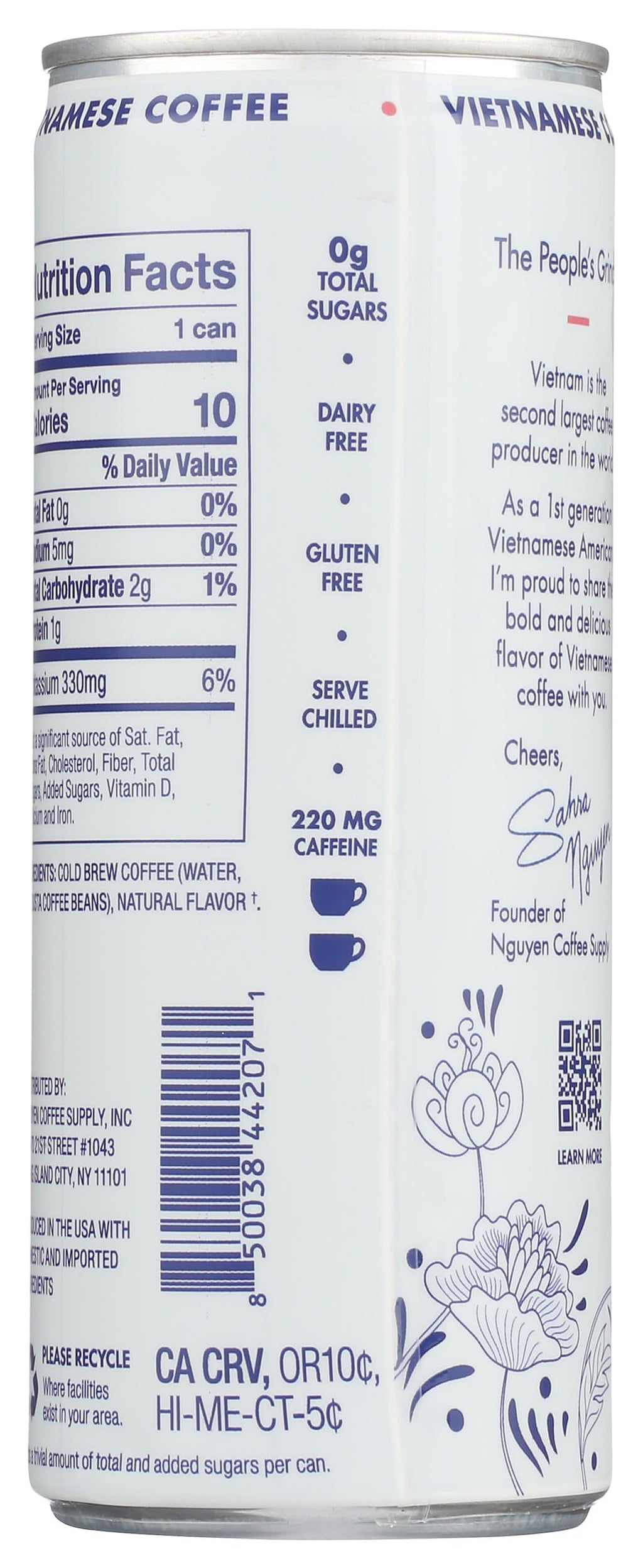 Nguyen Coffee Supply, Coffee Cold Brew Black, 7.5 Fl Oz