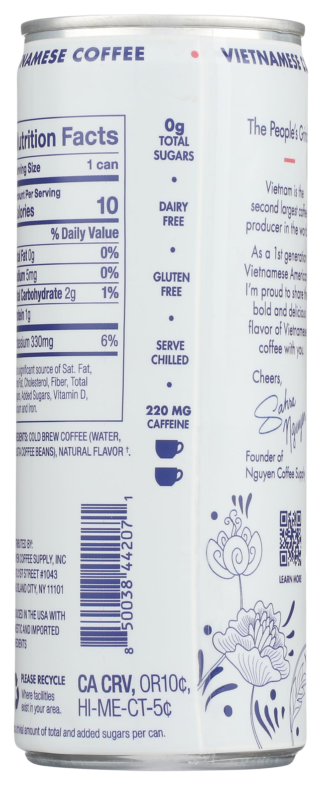 Nguyen Coffee Supply, Coffee Cold Brew Black, 7.5 Fl Oz
