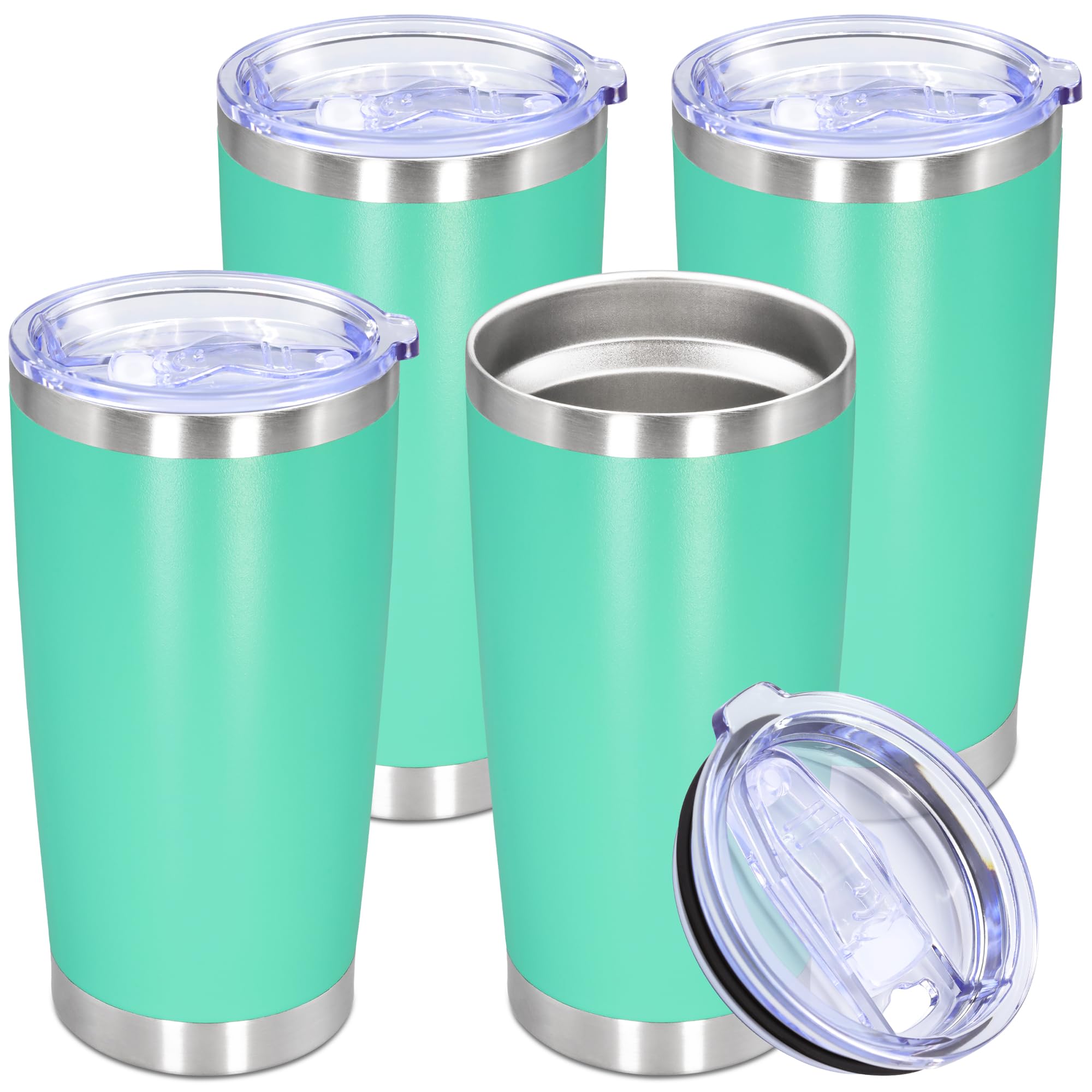 20oz Tumbler Stainless Steel Tumbler Coffee Tumbler with Lid Light Blue, 4P
